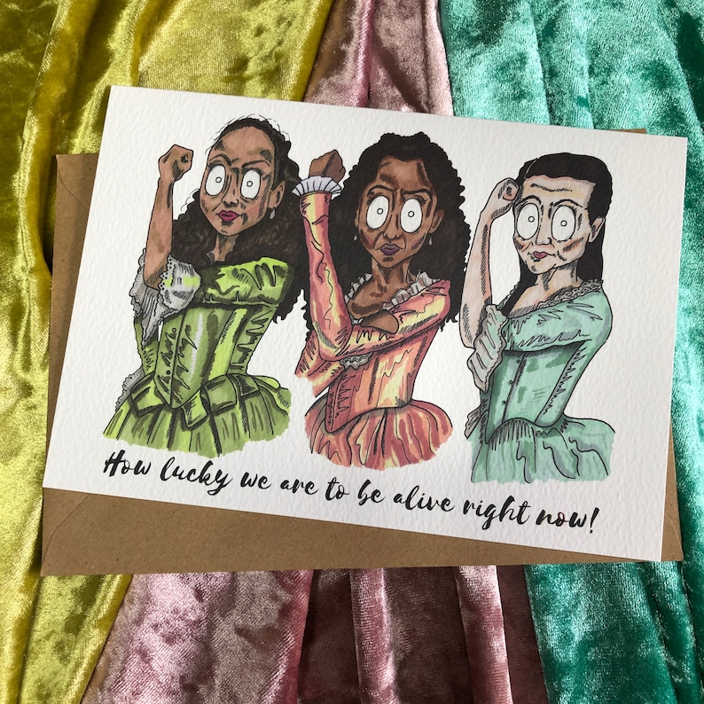 Schuyler Sisters, Hamilton Inspired Card Musical Broadway Show Alexander Hamilton Blank Birthday, Occasions, Thank You, Peggy Angelica Eliza image 9