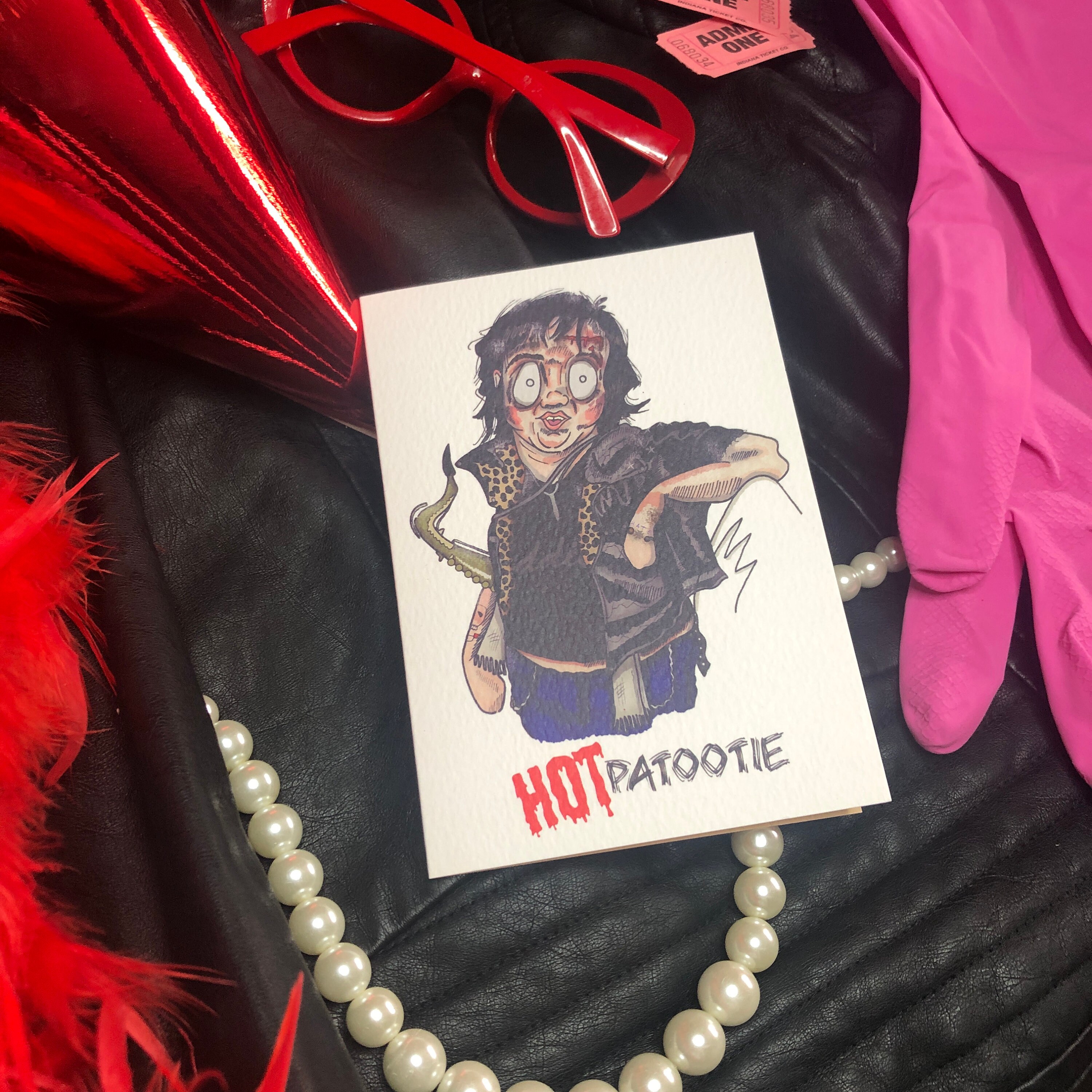 Rocky Horror Picture Show Eddie Inspired Card, Meatloaf, Musical, Hot Patootie, Lyrics, Film