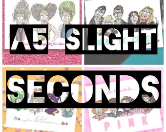 SLIGHT SECONDS A5 Greeting Card, Various Designs, Select Design. Birthday Cards, Wedding, Engagement, Christmas, Party, Friends, Valentines