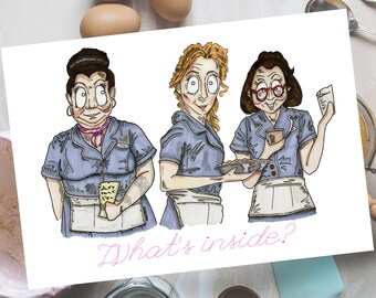 Waitress Inspired Card, Broadway, Show, Musical, Jenna, Pie, Baking, Birthday Card, Thank You, Friends, Any Occasion, Blank, Quote, Drawing