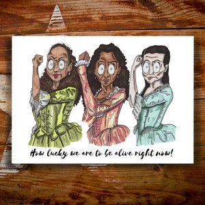 Schuyler Sisters, Hamilton Inspired Card Musical Broadway Show Alexander Hamilton Blank Birthday, Occasions, Thank You, Peggy Angelica Eliza