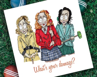 Heathers Inspired Card, What's Your Damage? Birthday Card, Friends, Occasion Blank, Quote, Broadway, Show, Veronica, Musical