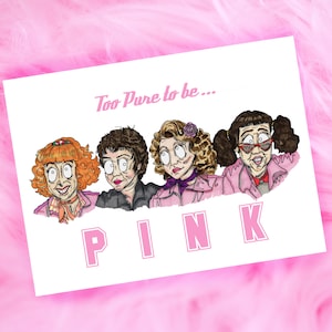 Carte inspirée de la graisse, dames roses, A5, Frenchy, Jan, Rizzo, anniversaire, occasions, merci, lycée, comédie musicale, amis, soeurs, meilleures amies