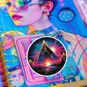 Cool Vaporwave Sticker - 1980s Style Synthwave Aesthetic, for Laptops, Planners Skateboards, & more. Perfect Retro Gift