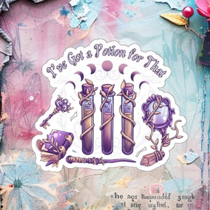 Sticker potion de sorcière : phases de lune découpées, scrapbooking wicca
