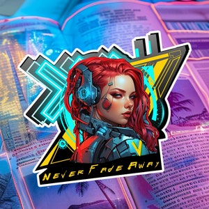 Cyberpunk 2077 Sticker - Cool Cyberpunk Girl Art for Scrapbooking, Planners & Creative Journaling, Gamer Gift