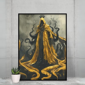 Póster El rey de amarillo: impresión artística de Hastur, decoración de terror cósmico lovecraftiano, ideal para Halloween