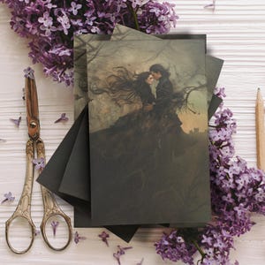 Valentines Wuthering Höhen Grußkarten, Wunderschöne Cathy & Heathstift Illustration für Literatur Fans, VDay Karten