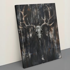 Cernunnos Canvas Print, Horned God of Nature, Leshy Witchcraft Painting, Perfect Gift for Witches & Wiccans