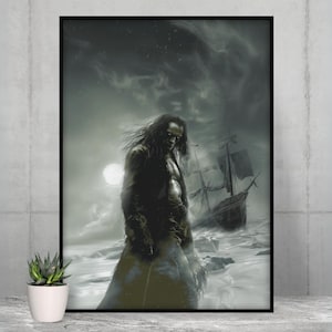 Mary Shelley Frankenstein Art Print - The Creature Portrait Gothic Literature Decor for Book Lovers & Monster Fans