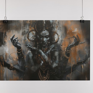 Hindu Goddess Kali Art Print, Kali Maa Wall Art, Museum-Grade Giclée, Dark Goddess Gift, Divine Feminine Decor
