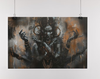 Hindu Goddess Kali Art Print: Museum-Grade Giclée, Divine Feminine Decor