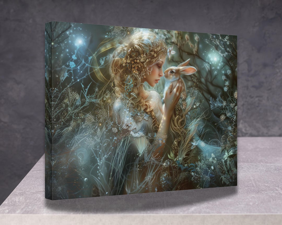 Ostara Eostre Goddess Canvas Art Print, Spring Equinox Wall Art, Sabbat ...
