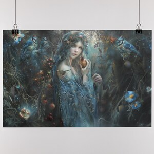 Goddess Persephone Art Print, Persephone Pomegranate, Divine Feminine Wiccan Decor, Mythology Gift