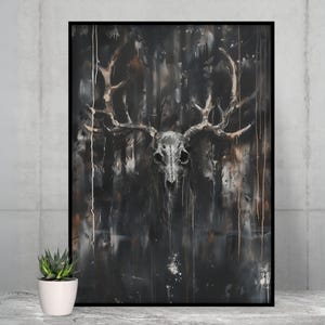 Cernunnos Art Print, Horned God of Nature, Leshy Witchcraft Painting, Perfect Gift for Witches & Wiccans