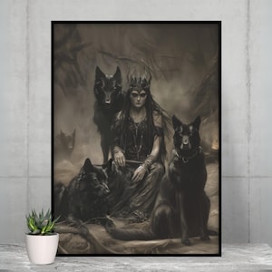 Hecate Art Print: Triple Goddess, Wiccan Pagan Decor