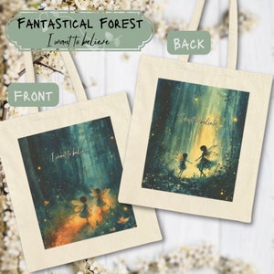 Forest Fairies Canvas Tote Bag - Magical Fairy Cotton Bag for Everyday Use, Perfect Cottagecore Gift for Fantasy Lovers