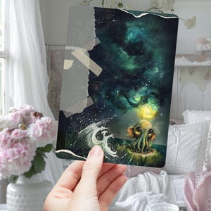 Cthulhu künstlerisches Postkarten-Set - niedlicher Cthulhu, niedlicher kosmischer Horrorkarten für Geschenke, Scrapbooking, kreatives Journaling
