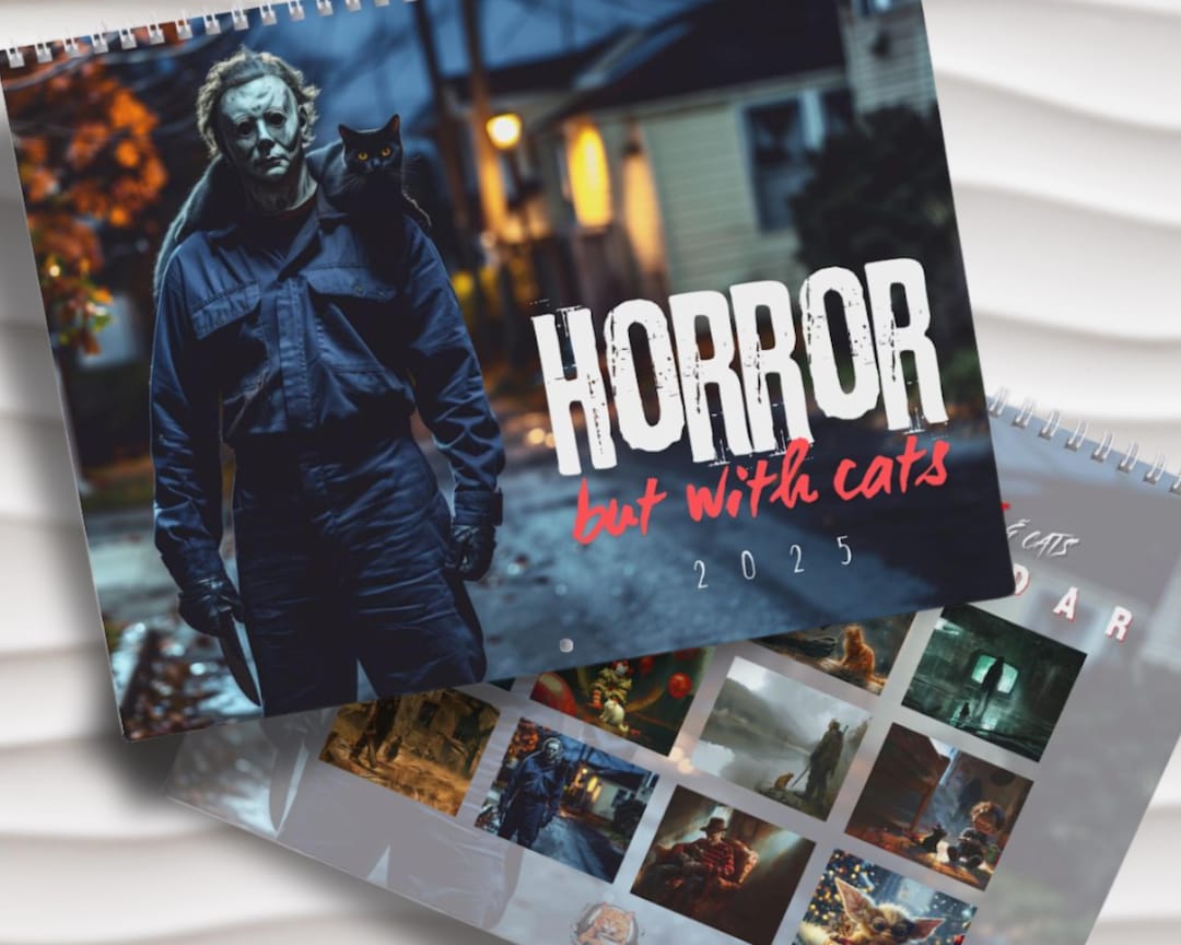Horror & Cats 2025 Wall Calendar - Perfect for Horror Film