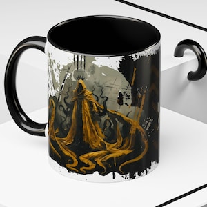 Taza El Rey de Amarillo - Taza de café inquietante de Hastur, perfecta para decoración de terror cósmico, regalo ideal de Halloween para fanáticos de Lovecraft