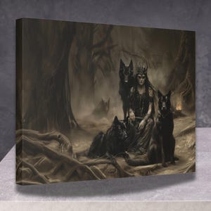 Hekate Leinwand Kunstdruck, Hekate Göttin Wandkunst, Dreifache Göttin Mutter Hekate, Wiccan Pagan Göttlich-Weibliches Dekor