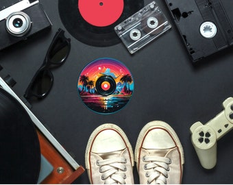 Griglia Spaziale Autostradale Al Neon Retrò Synthwave Stile Anni '80 - Foto 7