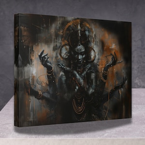 Hindu Goddess Kali Canvas Art Print, Kali Maa Wall Art, Dark Goddess Gift, Divine Feminine Decor, Stretched Canvas