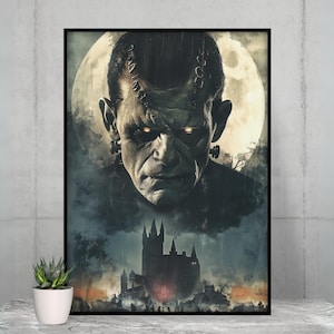 Frankenstein Art Print: Gothic Horror Movie Poster