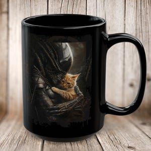 Tazza Xenomorph Alien x Jonesy Cat - Adorabile tazza da caffè horror, ideale per gli amanti della fantascienza, regalo perfetto per i fan degli alieni