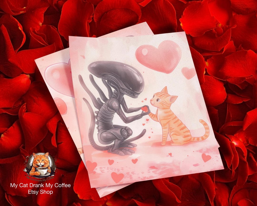 Xenomorph Alien X Jonesy Greeting Card Pack, Blank Alien Cards for ...