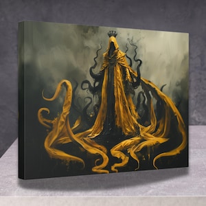 Impresión en lienzo El rey de amarillo: impresión artística de Hastur, decoración de terror cósmico lovecraftiano, ideal para Halloween
