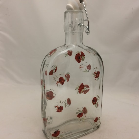 Download Poppy Floral Spot Design On Slo Gin Bottle With Ceramic Flip Etsy