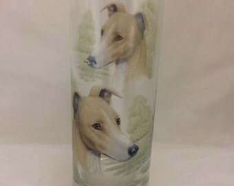 Greyhound Images on Tall  Heavey Base Highball Glass