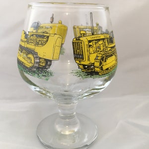 Caterpillar TractorDesigns on Brandy Glass