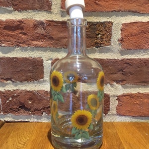 Sonnenblumen Designs auf 500ml Heavey Base Dekanter Flasche