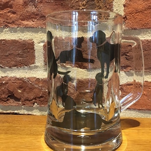 Black Labrador Designs Printed on 50cl Heavey Base Tankard.      DISHWASHER SAFE