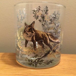 Fox Designs on Large Heavey Base Tumbler Glass