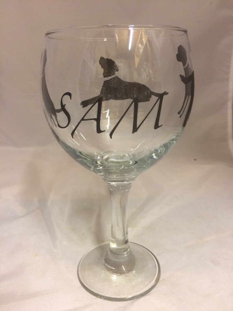BLACK PIG DESIGNS ON LARGE GIN GLASS