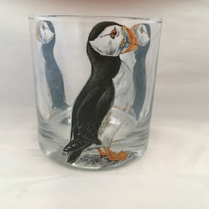 Puffin Designs Printed on Large Heavey Base Tumbler Glass DISHWASHER SAFE