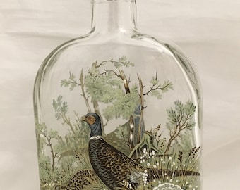 Desenhos de faisão impressos em garrafa flip top de 500ml para slo gin/conserva com rolha de cerâmica