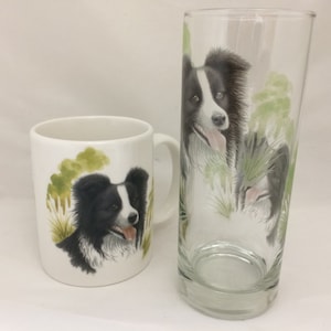 Border Collie Mug and Matching Highball Glass