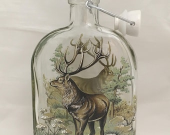 Design de veado em garrafa flip top de gin Sloe de 500ml com tampa de cerâmica