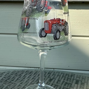 Massey Ferguson  Tractor Designs on Large Wine Goblet Glass