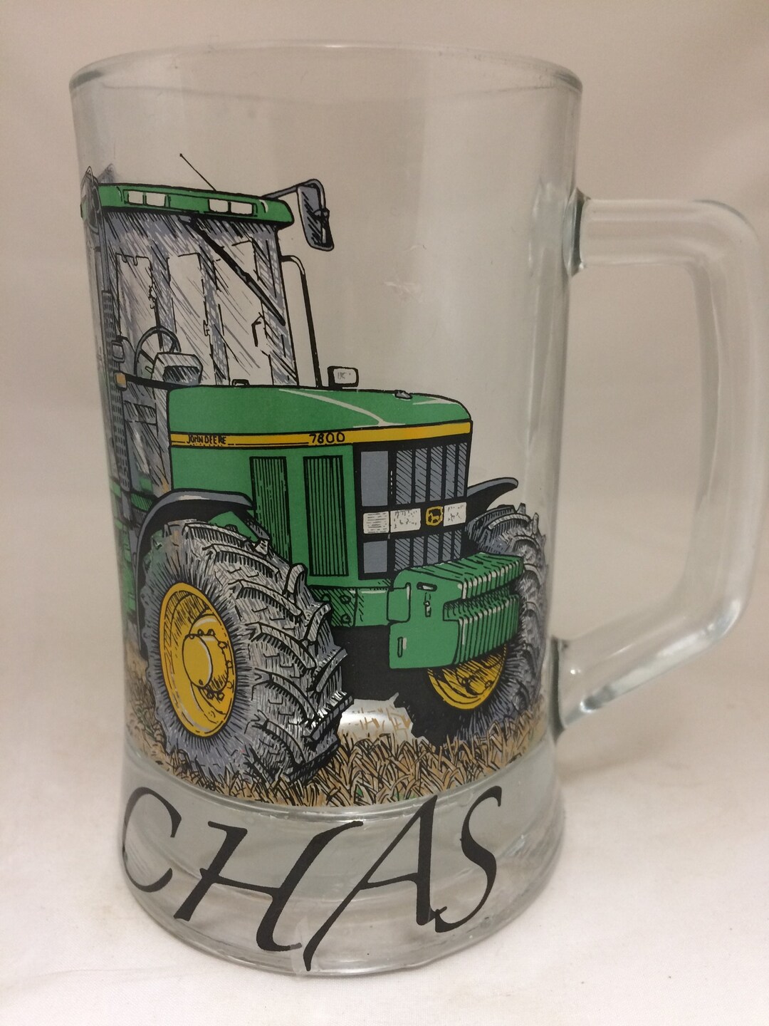 John Deere Design Printed on 50cl Heavey Base Tankard Personlise Name