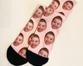 personalized face socks, white elephant gifts for adults, funny Christmas gifts for husband, custom picture socks for men, gag