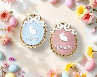 Easter Basket Tag, Personalized Easter Egg Basket Acrylic name tag, Easter gift basket name tag, first Easter cute name tag, Easter Gift Tag