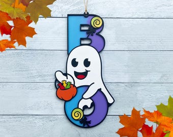 Cute Ghost Halloween Door Hanger, Fall Front Door Decor