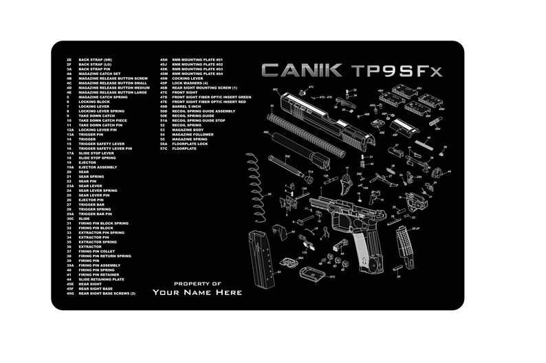 Gun Cleaning Mat CANIK TP9SFx Maintenance Range Firearm Pistol Etsy