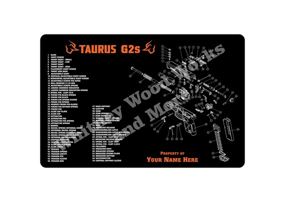 Gun Cleaning Mat Taurus G2s Maintenance Range Firearm Pistol Etsy