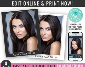 Silver Frame | Acting Headshot Template | 8x10 Headshot Template | Actor Headshot Design | Professional Headshots Template